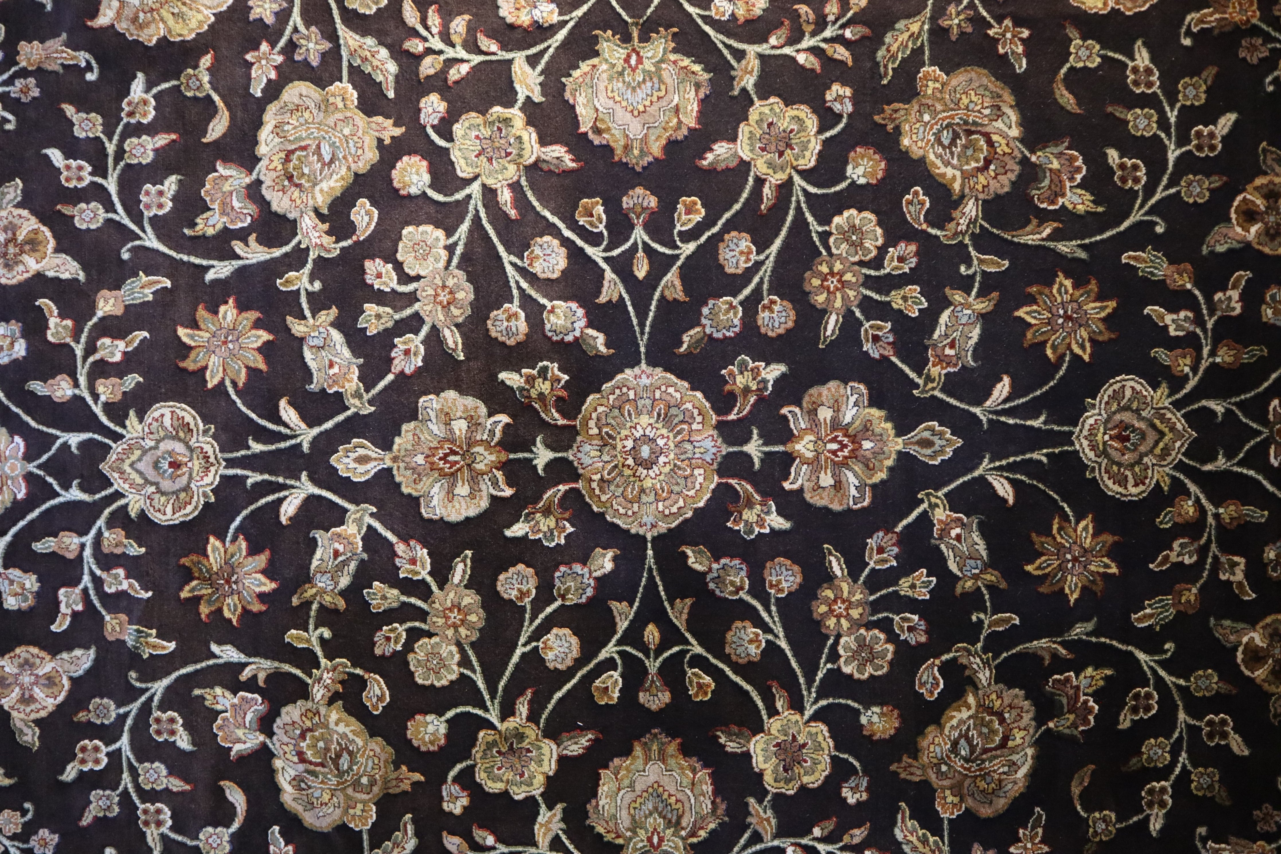 Silk Flower Rug, Hand Knotted Rug, Oriental Rug, living room rugs cheap