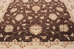 Brown Rug, Hand Knotted Wool Rugs, 10/10 H.T, Traditional Rug, 10x14 Rug