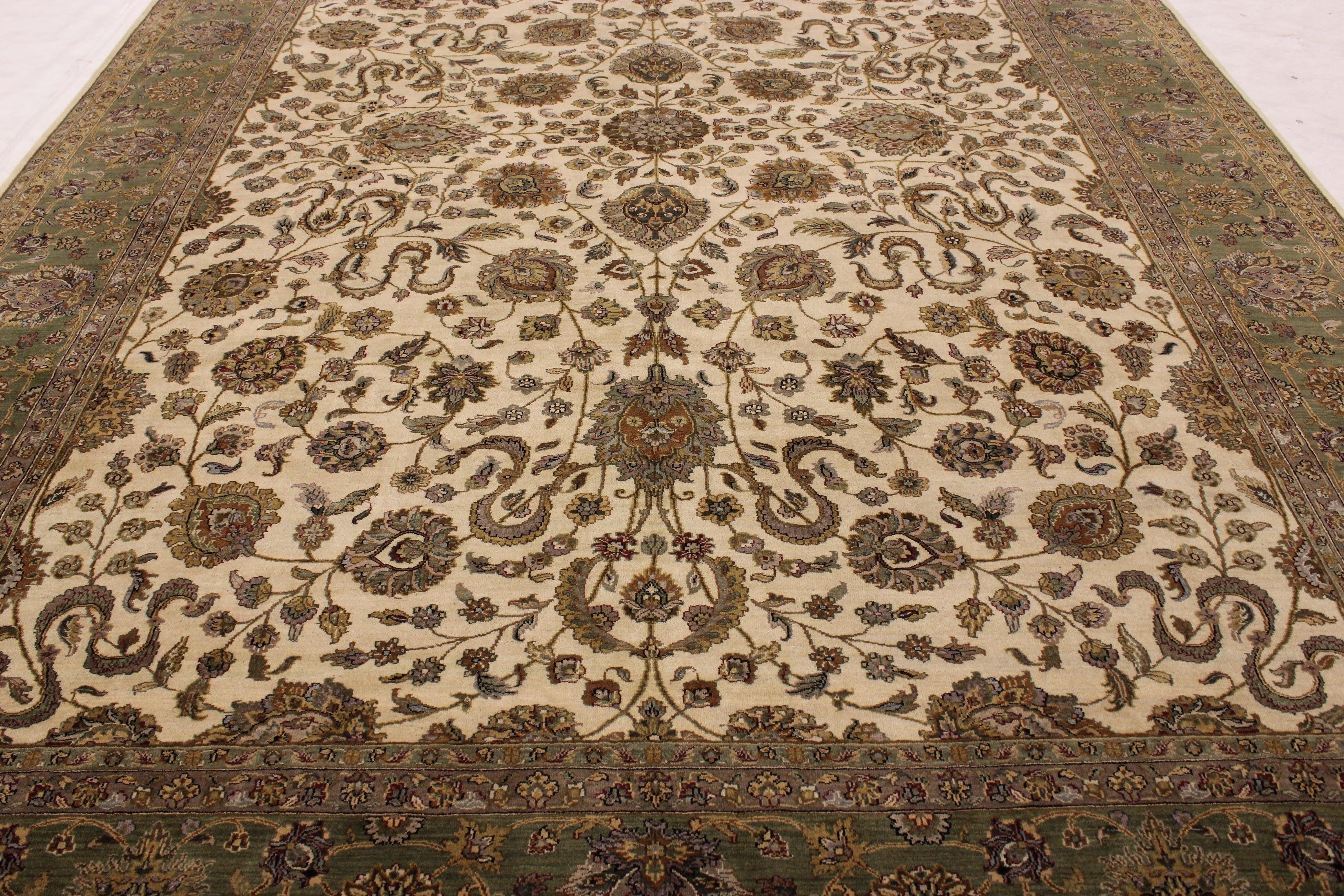 Indo Rug, Authentic Rug, Knotted Rugs, 10x14 Area Rugs, Dining Room Rug 