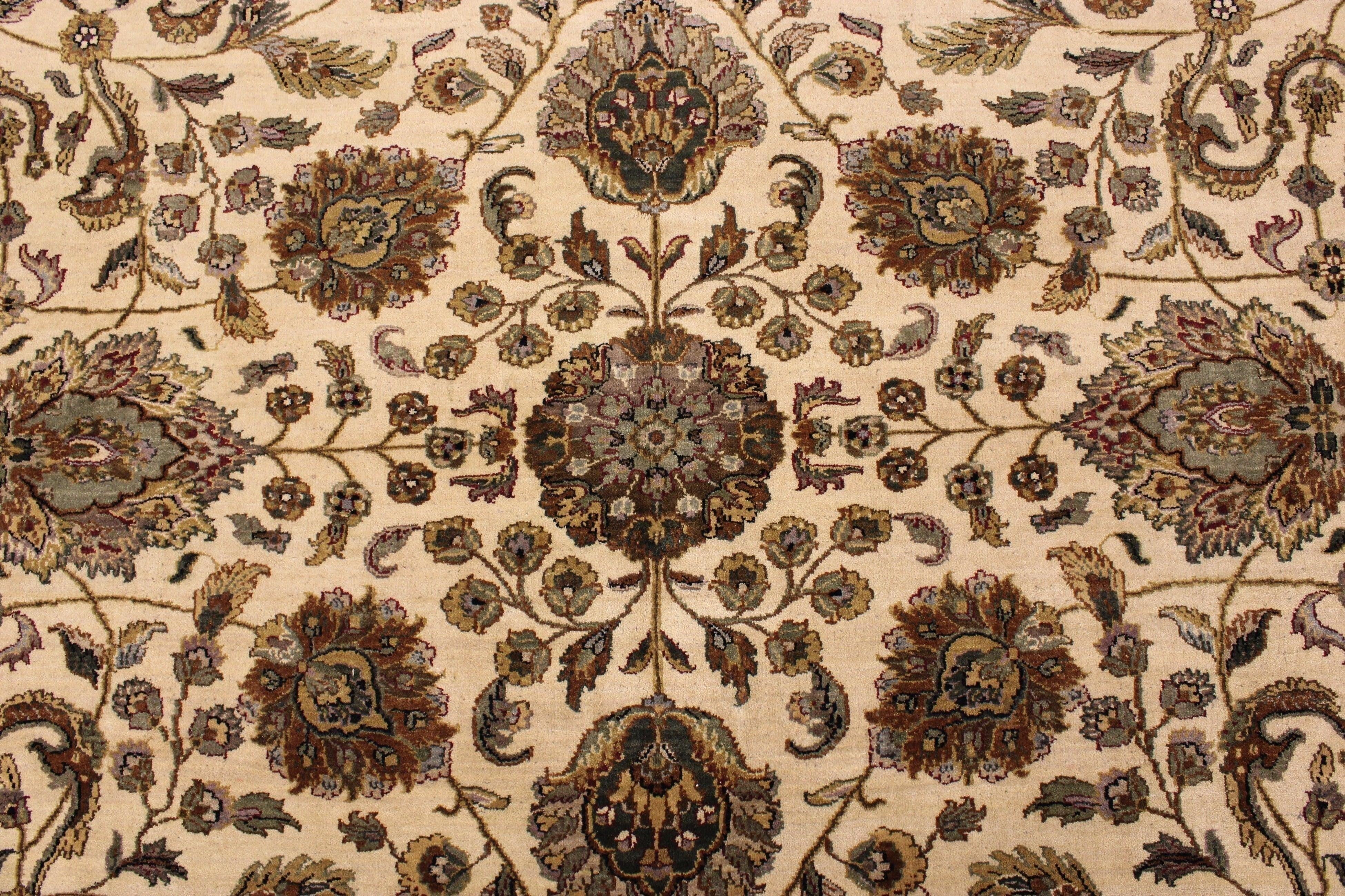 Indo Rug, Authentic Rug, Knotted Rugs, 10x14 Area Rugs, Dining Room Rug 
