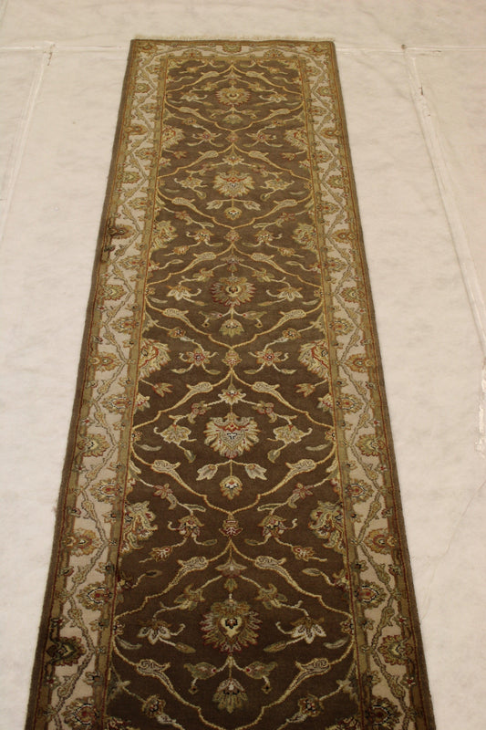 2'7" x 10'0" Silk Flower Hand Knotted Runner