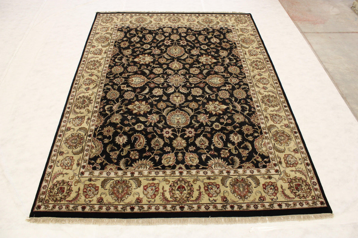 Jaipur Rugs, Black Oriental Rug, Hand Knotted Rug, Rug 9x12, Office Rugs 