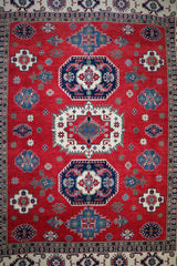 Kazak Rug, Tribal Afghan Rug, Hand Knotted Wool Rug