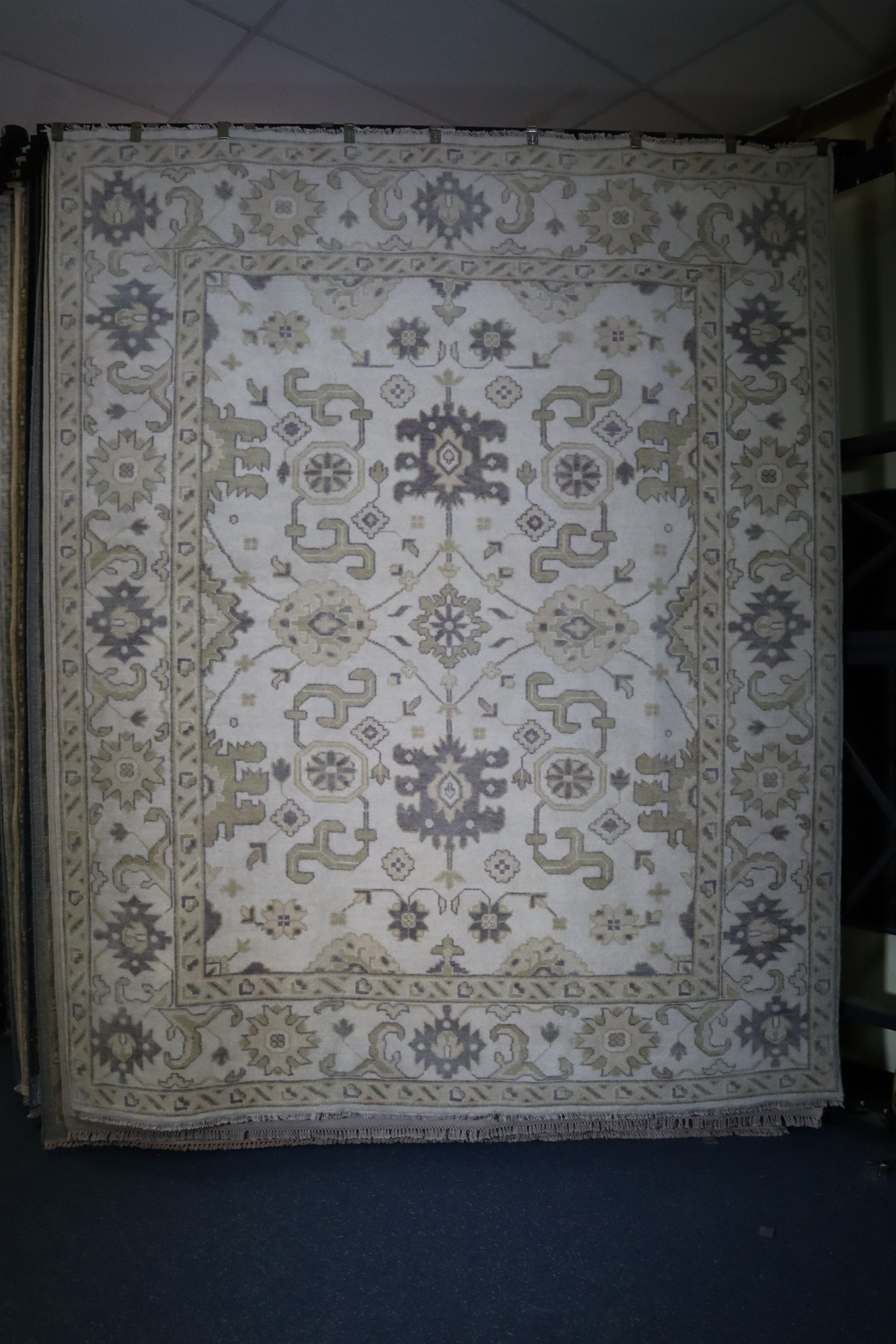 Hand Knotted Oushak Rug, Persian Wool Rug, 8x10 Area Rug