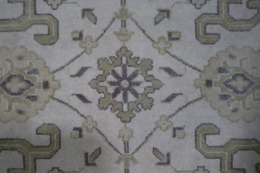 Hand Knotted Oushak Rug, Persian Wool Rug, 8x10 Area Rug