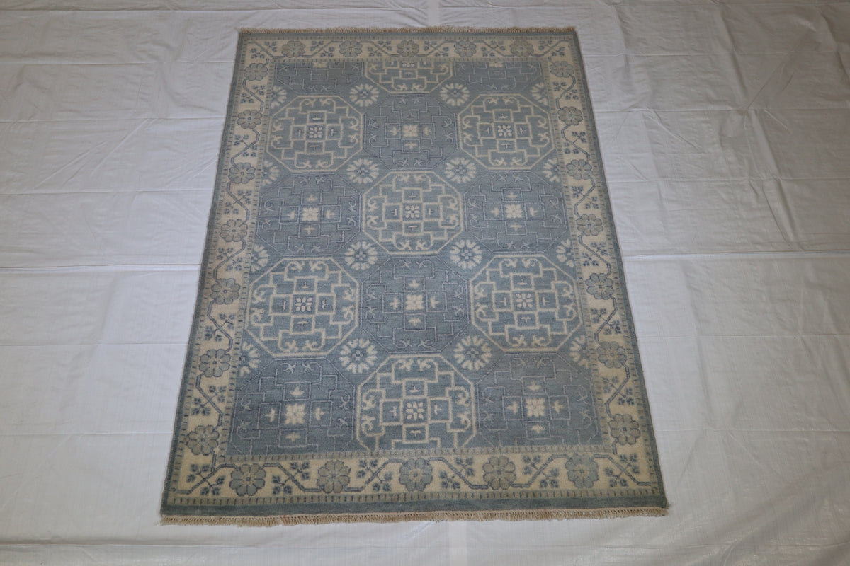 Khotan Rug, Oriental Rug, Hand Knotted Area Rug, 4x6 Rug