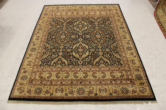 Tabriz Rug, Black Oriental Rugs, Knotted Rug, Area Rug On Carpet 
