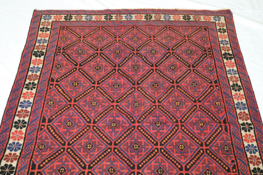 Afghan Rug, Hand Knotted Rug, 5x8 Area Rug, Wool Rug