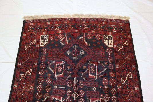 Baluch Rug, Tribal Rug, 4x6 Area Rug, Hand Knotted Rug