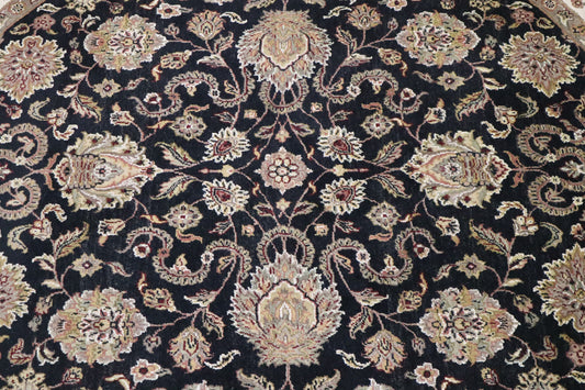 Jaipur Rug, Black Rug, Indo Rug, Round Rug, 9x9 Rug, Traditional Rug