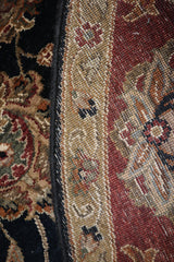 Indo Rug, Black Oriental Rug, 8x8 Round Rug, Wool Rug