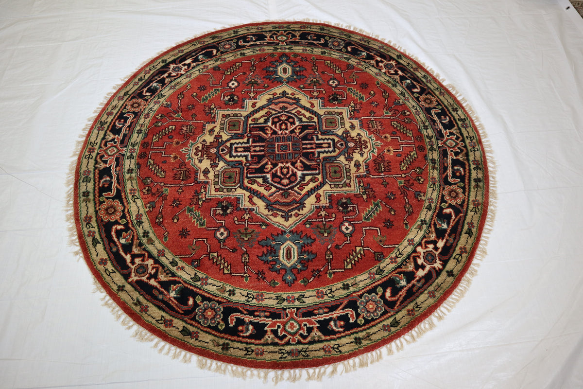 Serapi Rug, Indian Rug, Round Rug, Caucasian Rugs, 6x6 Rug