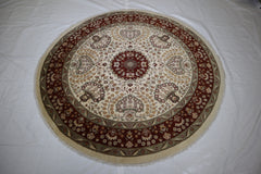 Pak Persian Rug, Hand Knotted Round Rug, Pakistani Rugs