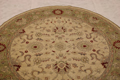 Ivory Rug, Round Rug, Oushak Rug, Afghan Rugs, Dining Table Rug 