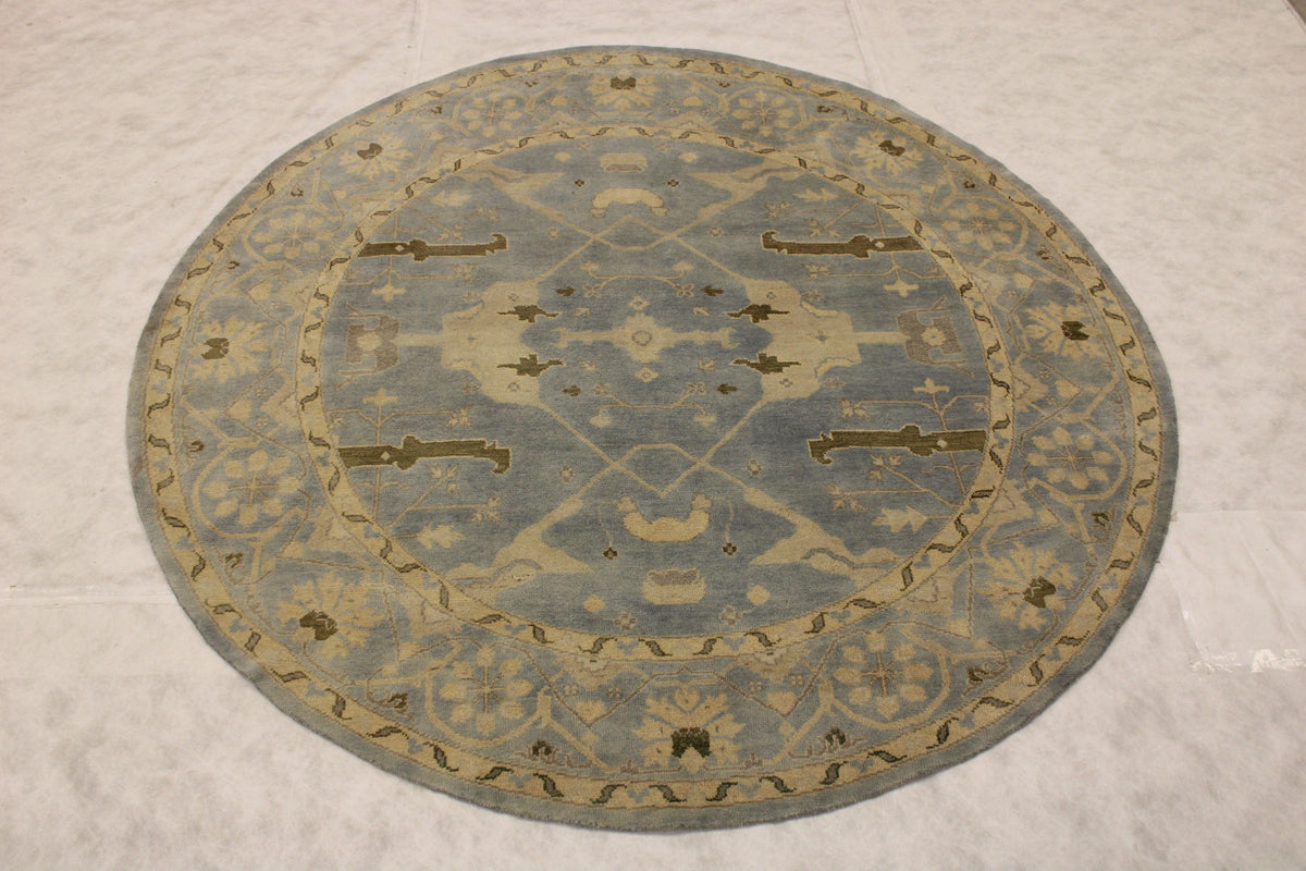 Round Rug, Oushak Rug, Oriental Style Rugs, Hand Knotted Rug 