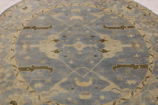 Round Rug, Oushak Rug, Oriental Style Rugs, Hand Knotted Rug 