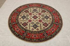 Kazak Rug, Round Rugs, Afghan Rug, Colorful Rugs, Round Carpet 