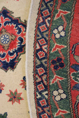 Kazak Rug, Round Rugs, Afghan Rug, Colorful Rugs, Round Carpet 
