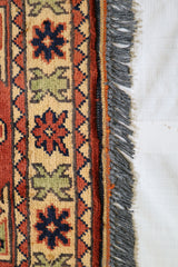 Afghan Kargahi Rug, Oriental Wool Rug, Vegetable Dye