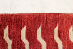 Gabbeh Rug, Hand Knotted Wool Rugs, Red Rug, Queen Bed Rug Size