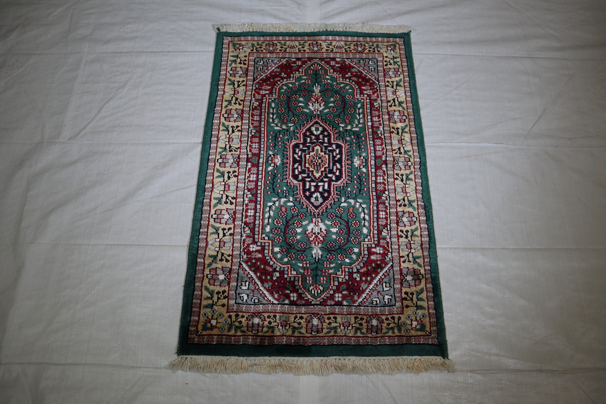 Jammu Rug, Kashmir Rug, Oriental Rug, Colorful Rug, 2x3 Rug 