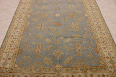 5'11" x 9'0" Blue Oushak Hand Knotted Rug