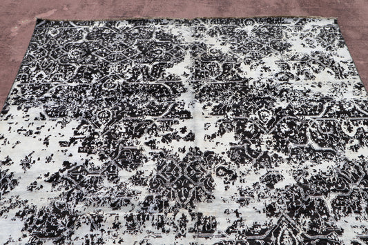 Contemporary Rug, 8x10 Afghan Rug, Natural Multi, Wool Rugs